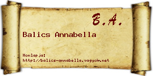 Balics Annabella névjegykártya